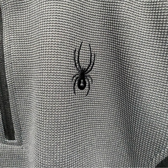 Spyder Men’s Charcoal and Black Quarter-Zip Pullover Size XL - Picture 4 of 13